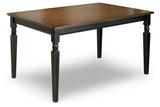 Owingsville Black/Brown Dining Table and 4 Chairs and Bench