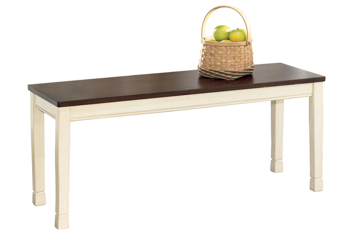 Whitesburg Brown/Cottage White Dining Bench