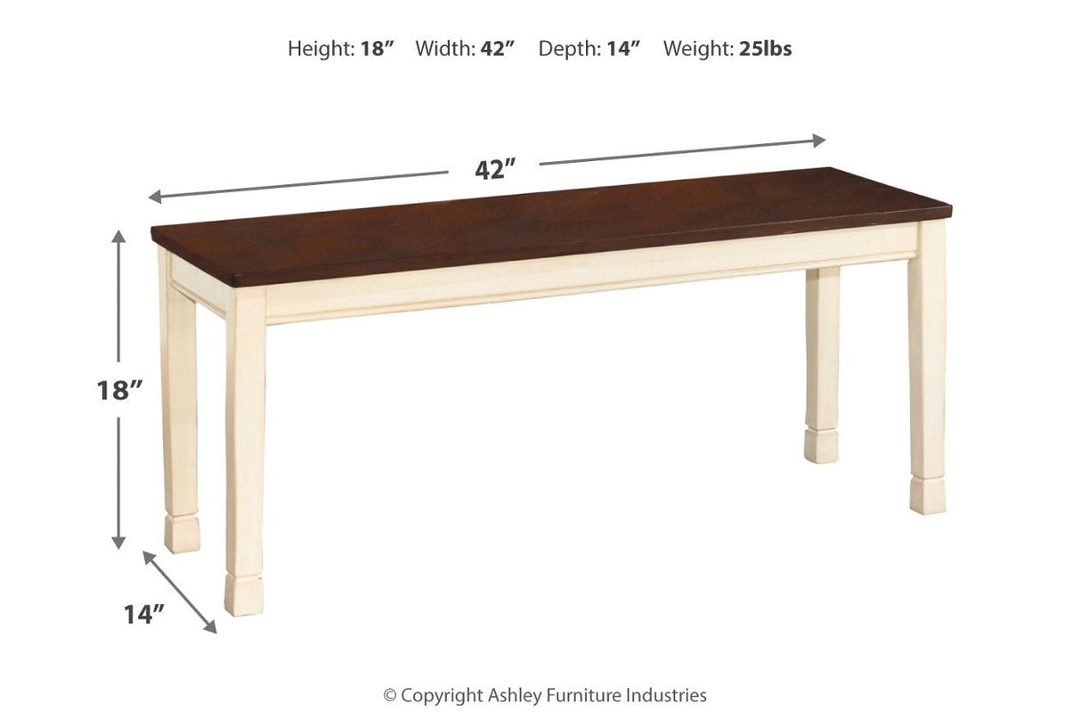 Whitesburg Brown/Cottage White Dining Bench