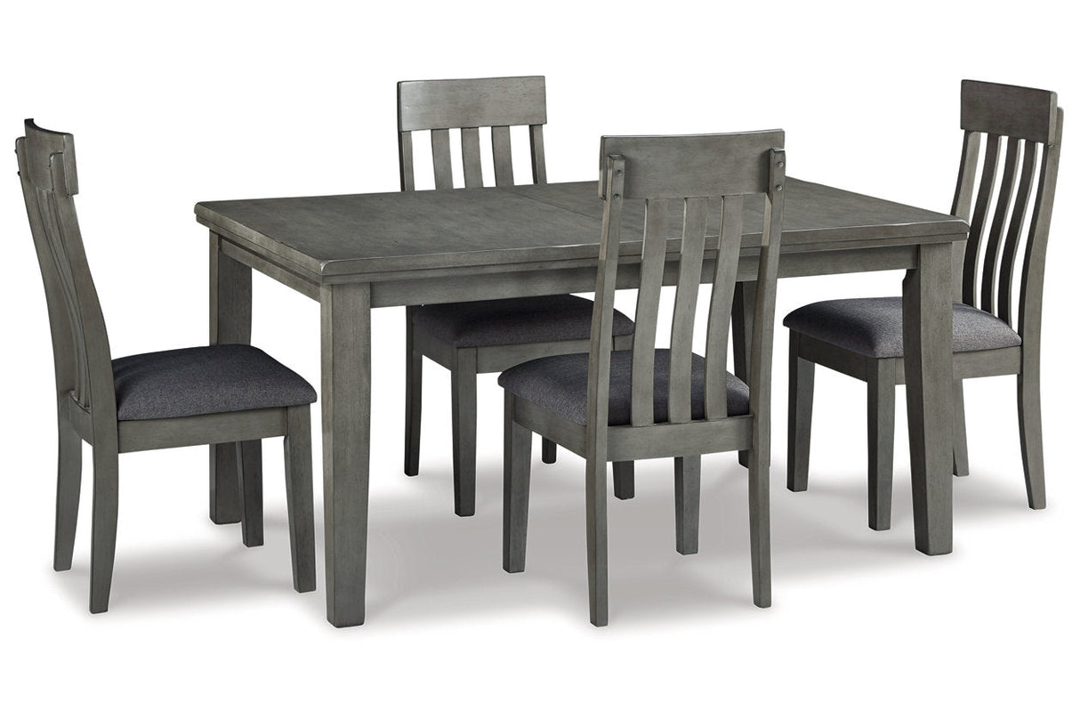 Hallanden Gray Dining Table and 4 Chairs