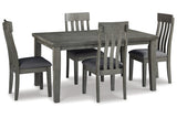 Hallanden Gray Dining Table and 4 Chairs