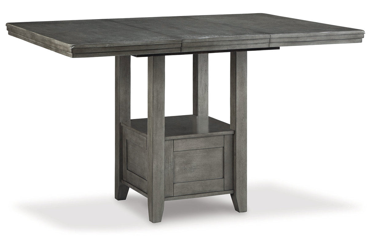 Hallanden Two-tone Gray Counter Height Dining Table and 4 Barstools