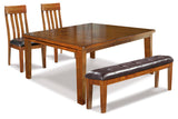 Ralene Medium Brown Dining Table and 2 Chairs and Bench