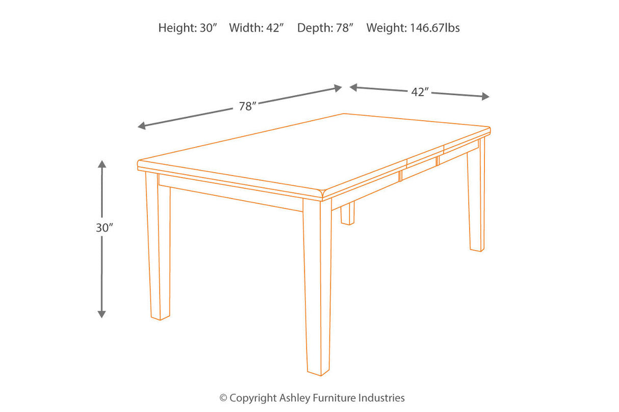 Ralene Medium Brown Dining Extension Table