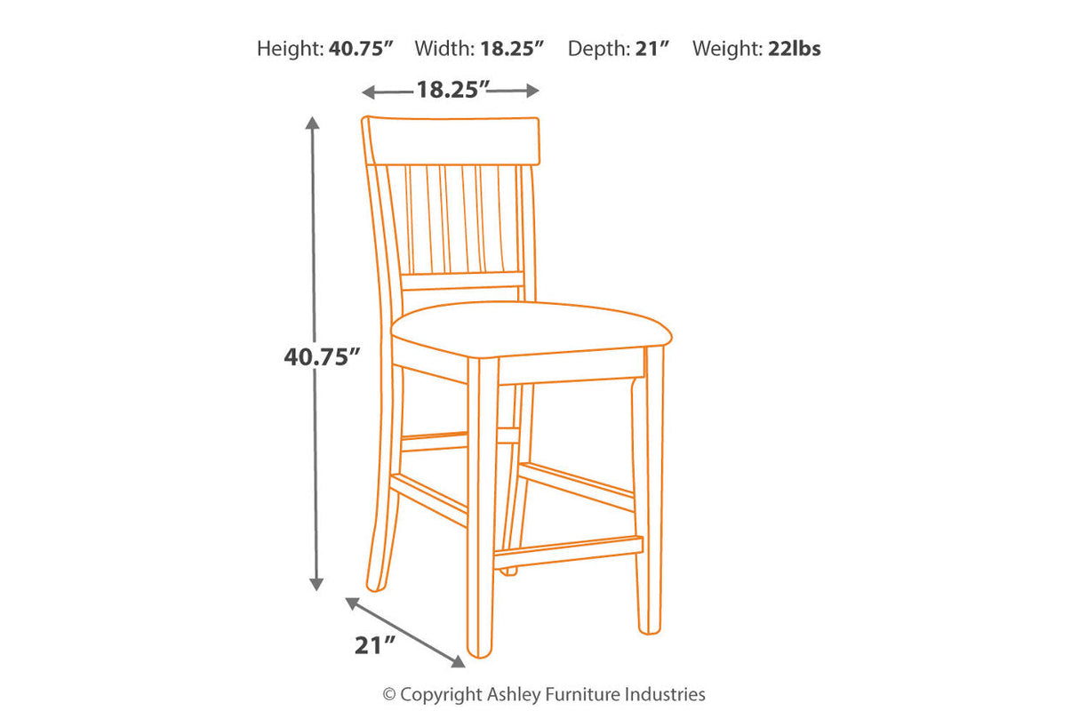 Haddigan Dark Brown Counter Height Dining Table and 6 Barstools