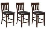 Haddigan Dark Brown Counter Height Dining Table with 4 Barstools