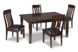 Haddigan Dark Brown Dining Table and 4 Chairs