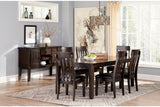 Haddigan Dark Brown Dining Table and 6 Chairs