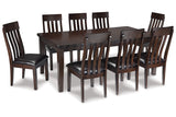 Haddigan Dark Brown Dining Table and 8 Chairs