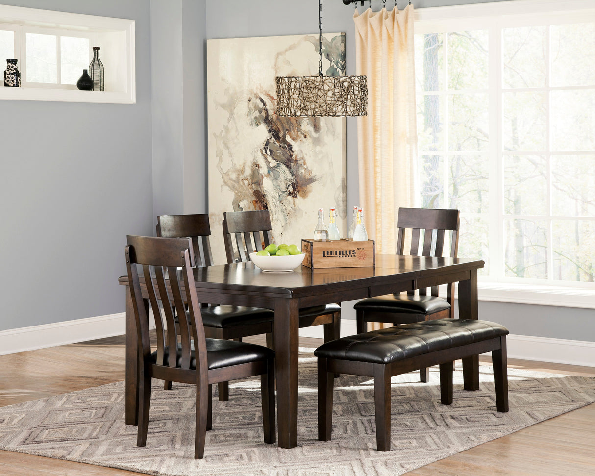 Haddigan Dark Brown Extendable Dining Set