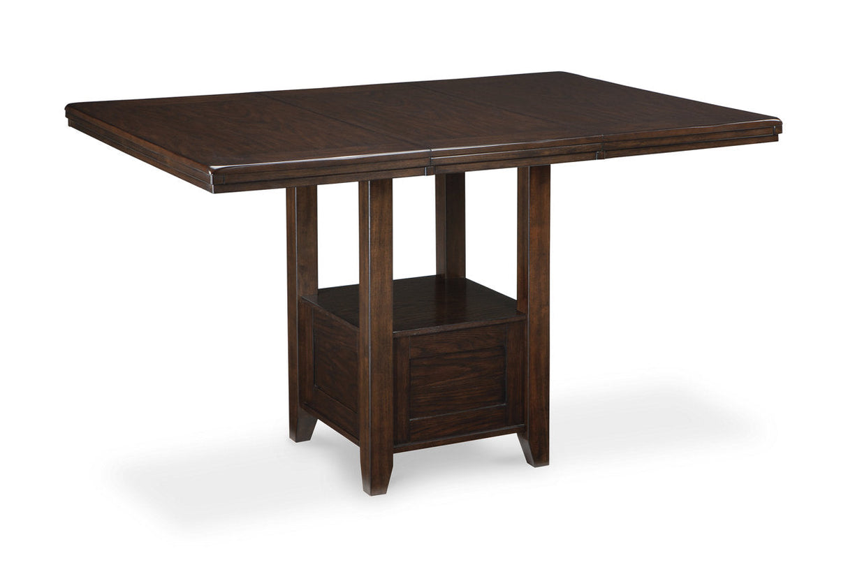 Haddigan Dark Brown Counter Height Dining Table with 4 Barstools