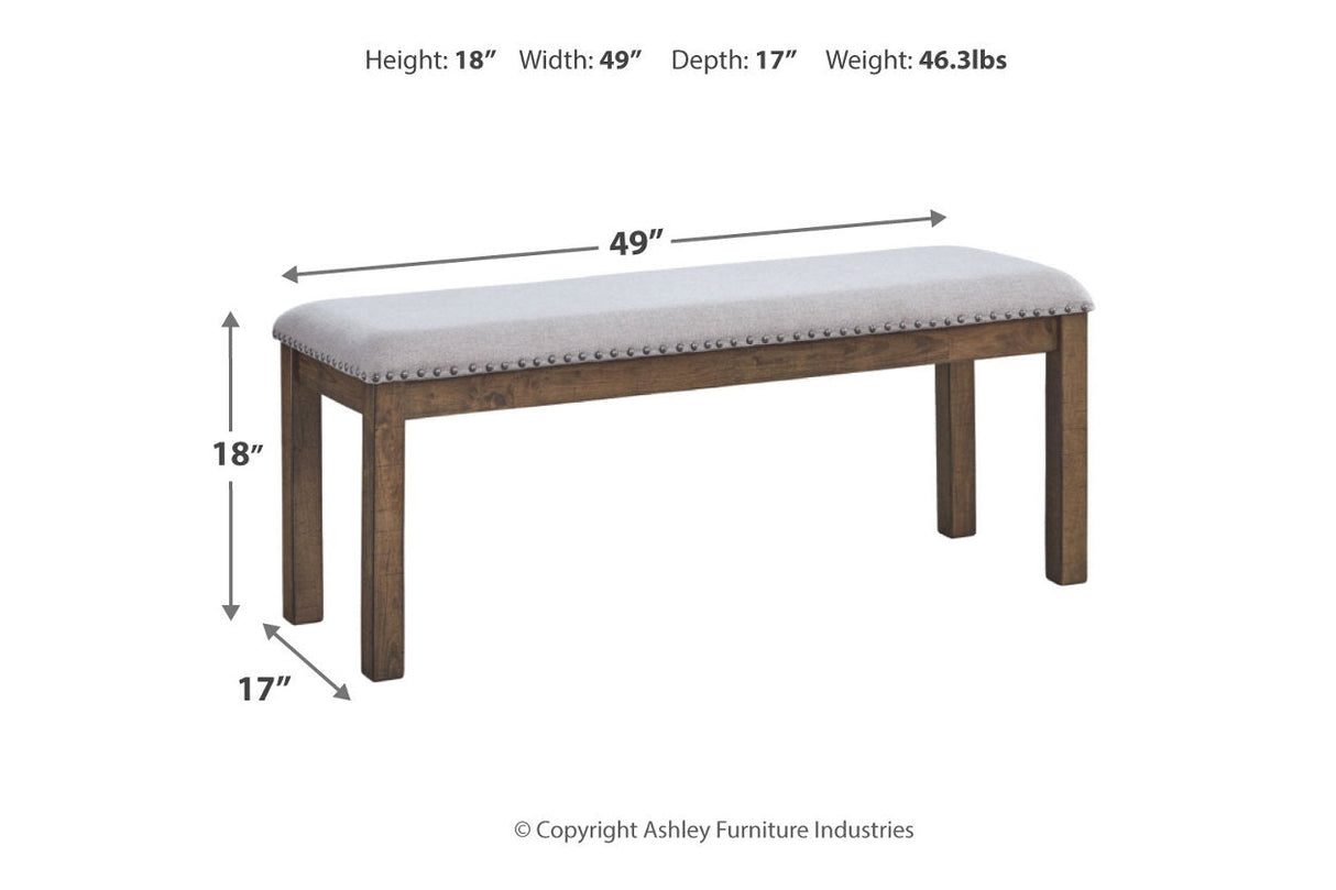 Moriville Grayish Brown Dining Bench