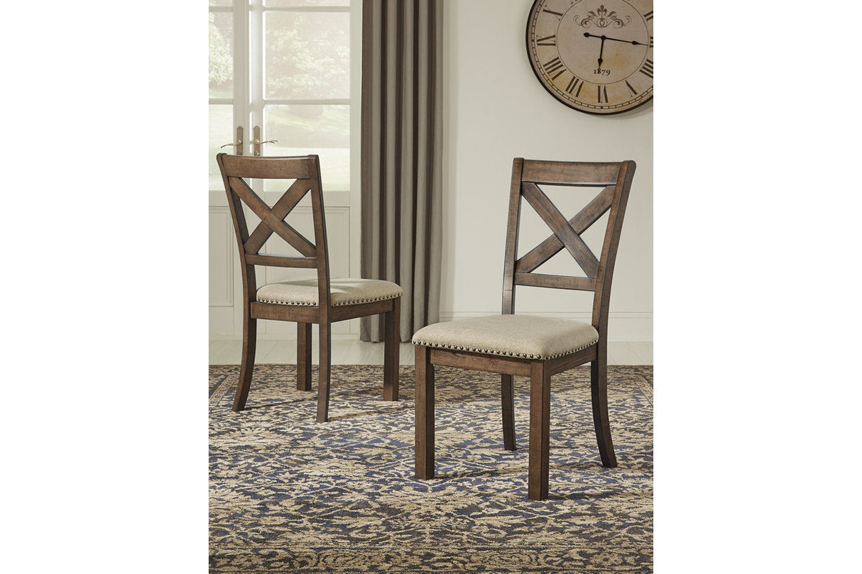 Moriville Grayish Brown Dining Table and 6 Chairs