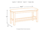 Moriville Grayish Brown Counter Height Dining Table with 4 Barstools and Bench