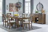 Moriville Grayish Brown Dining Table and 6 Chairs