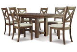 Moriville Grayish Brown Dining Table and 6 Chairs