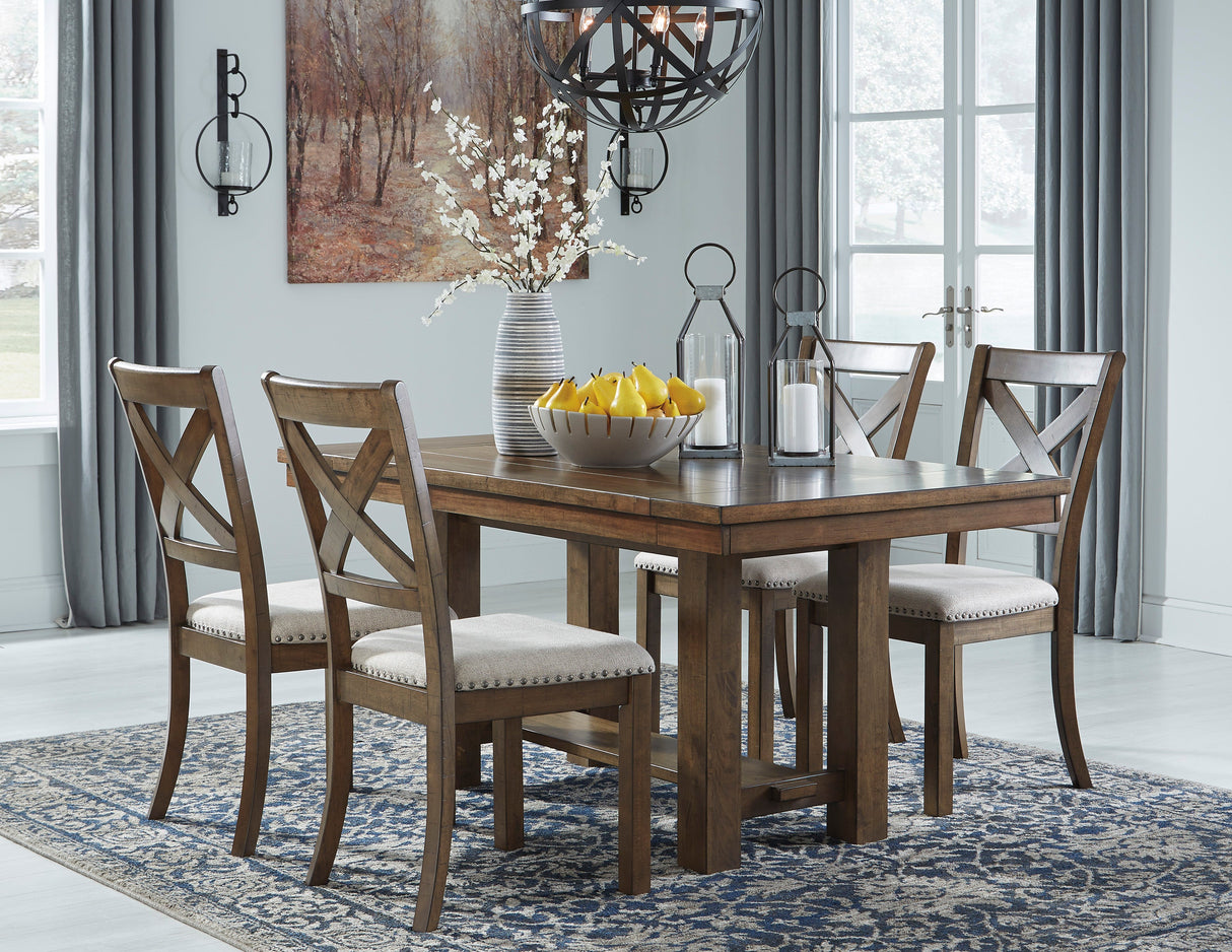 Moriville Grayish Brown Extendable Dining Set