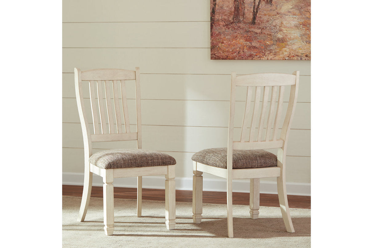 Bolanburg Antique White Dining Table with 4 Chairs and Bench