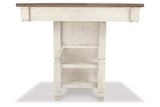 Bolanburg Antique White Counter Height Table with 6 Barstools, Server and Display Cabinet