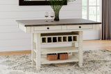 Bolanburg Antique White Counter Height Table with 6 Barstools, Server and Display Cabinet