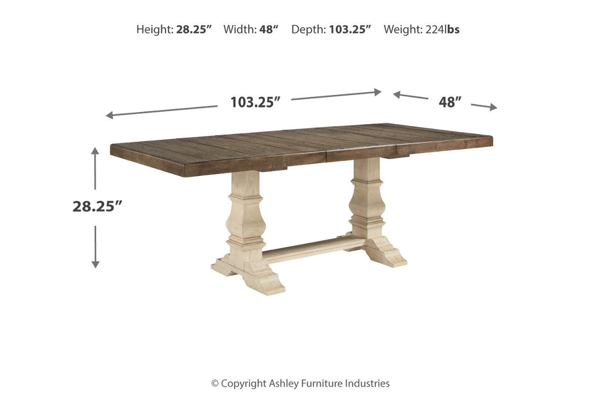 Bolanburg Antique White Dining Table, 6 Chairs and Bench