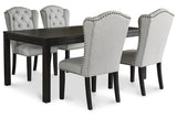 Jeanette Black Dining Table with 4 Chairs