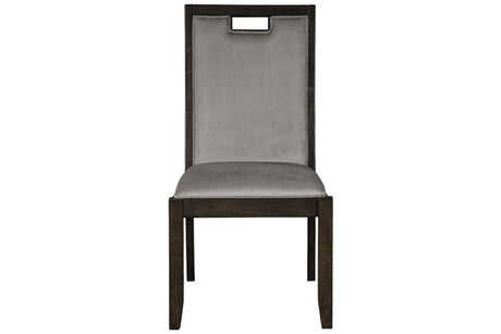 Hyndell Gray/Dark Brown Dining Chair, Set of 2