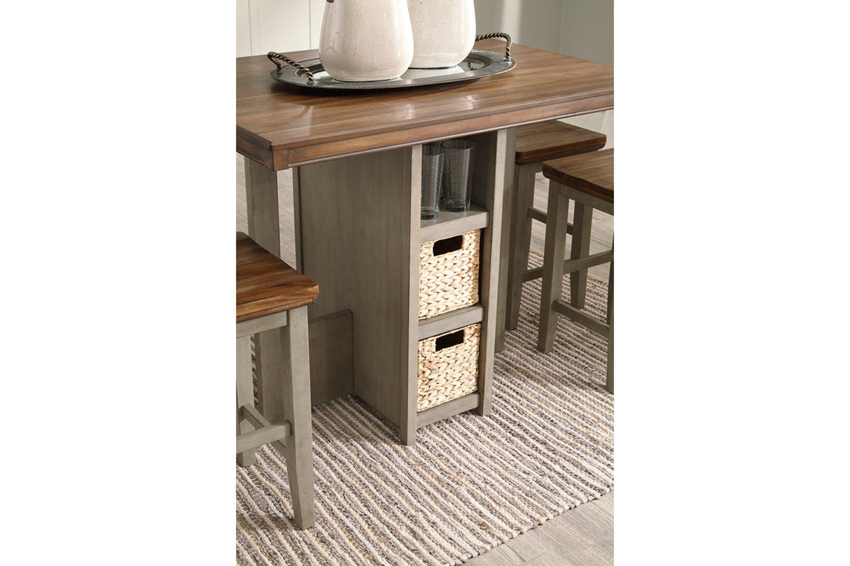 Lettner Gray/Brown 5-Piece Counter Height Set