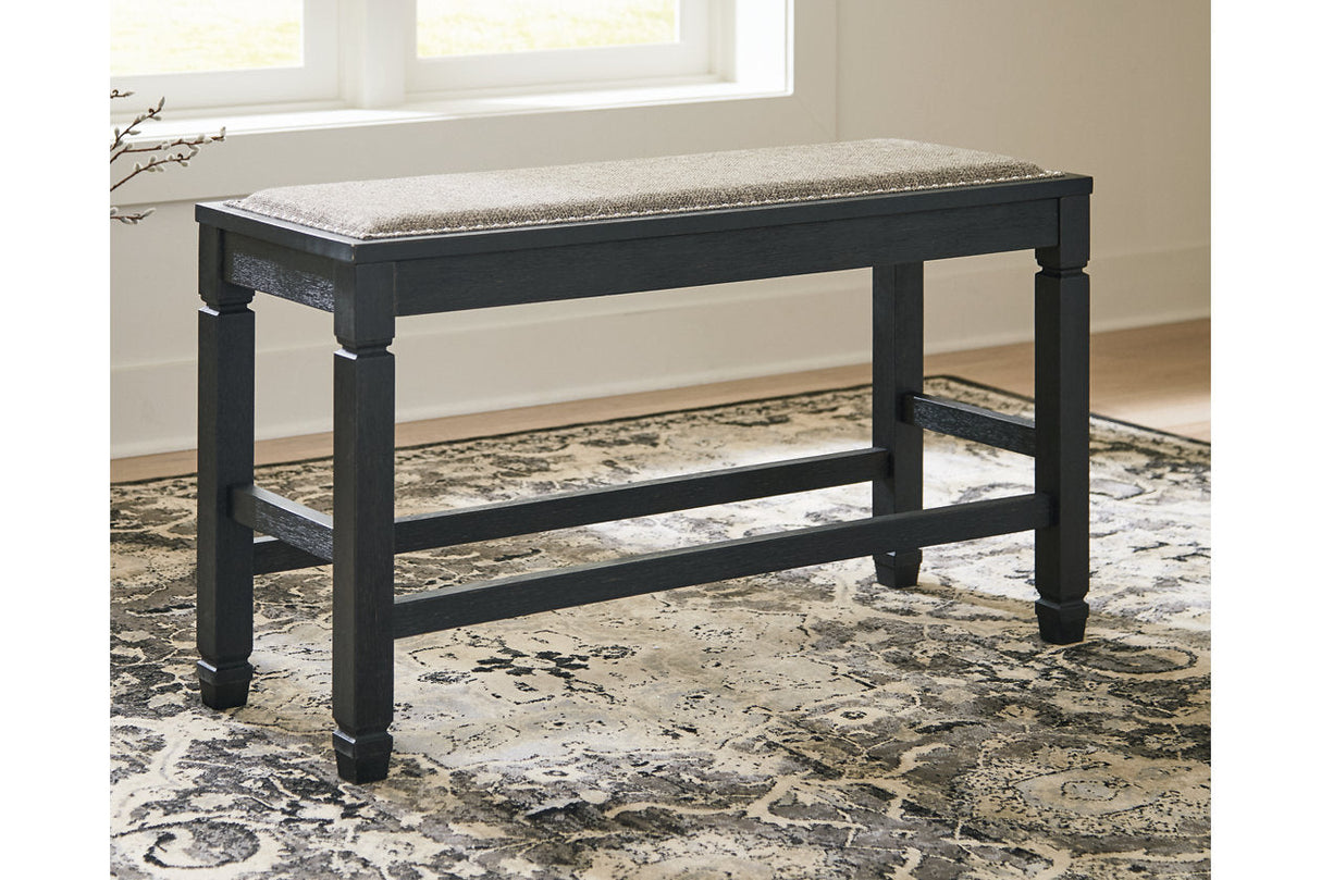 Tyler Creek Antique Black Counter Height Bench