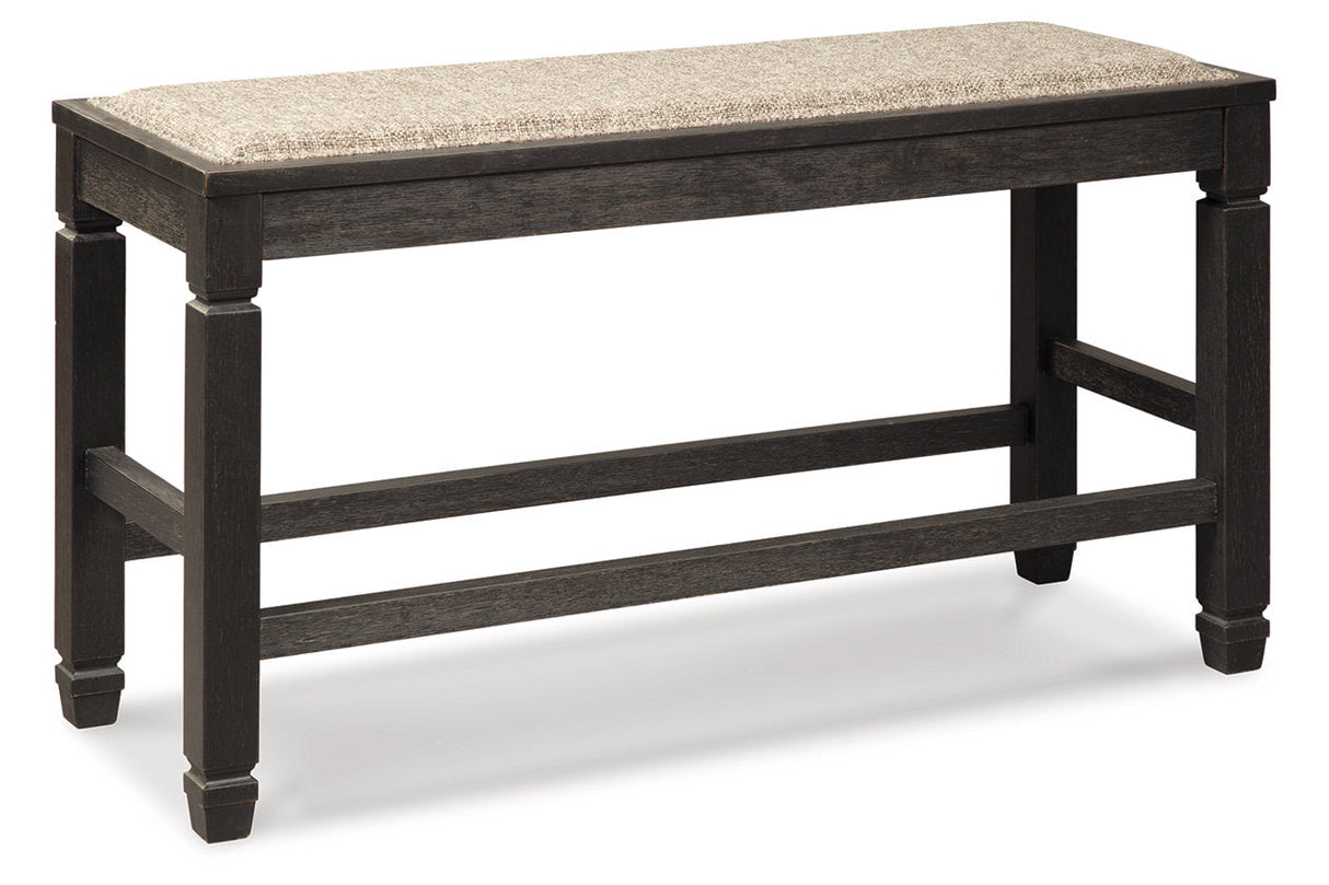 Tyler Creek Black/Gray Counter Height Dining Table and 4 Barstools and Bench