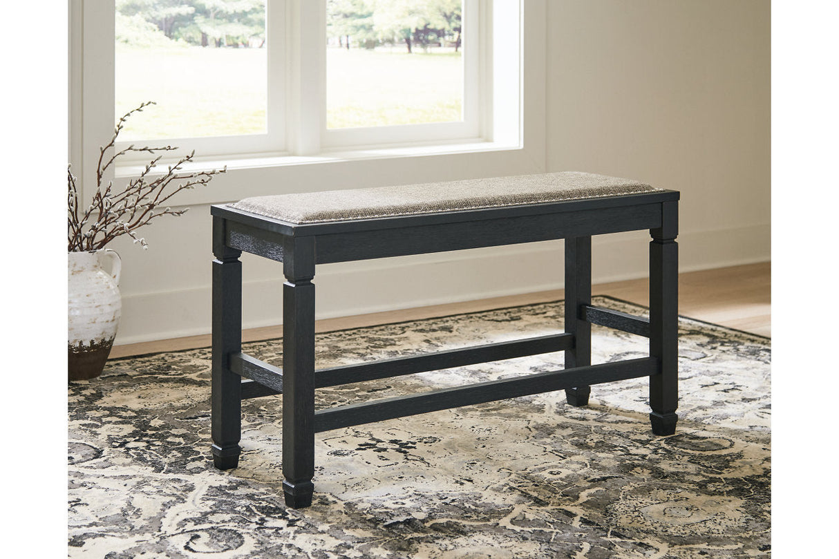 Tyler Creek Antique Black Counter Height Bench