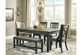 Tyler Creek Black/Grayish Brown Dining Bench