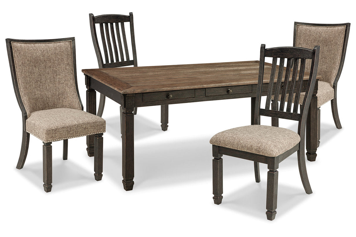 Tyler Creek Black/Grayish Brown Dining Table and 4 Chairs