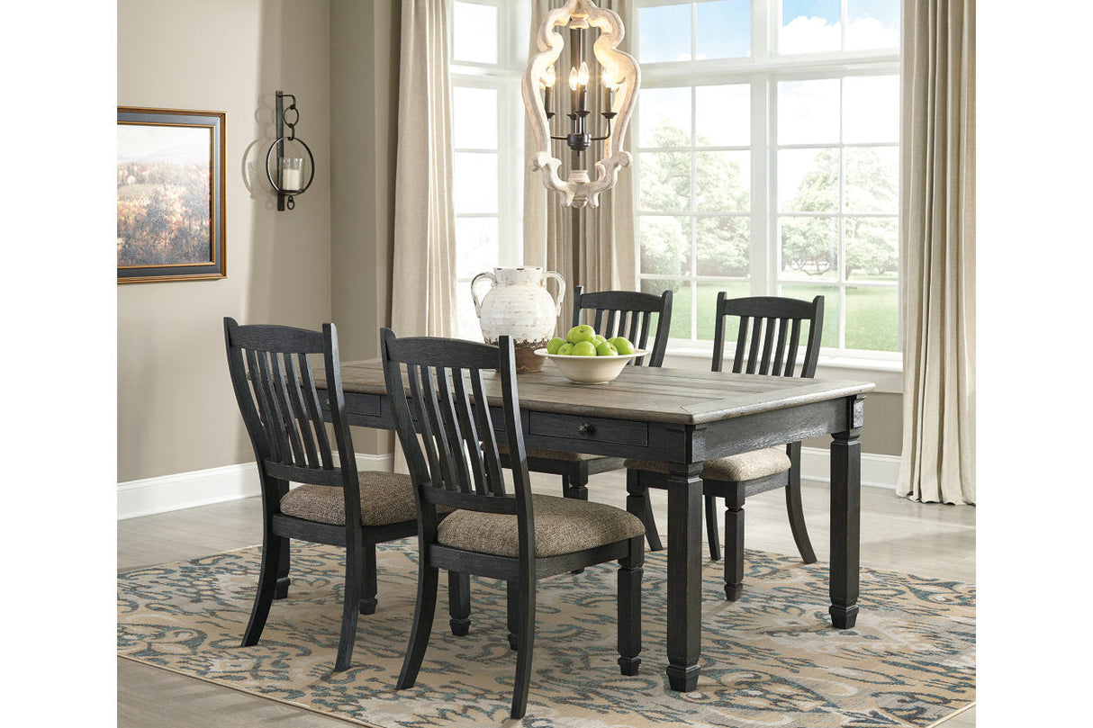 Tyler Creek Black/Grayish Brown Dining Table and 4 Chairs