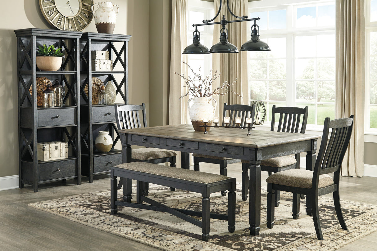 Tyler Creek Black/Grayish Brown Rectangular Dining Set