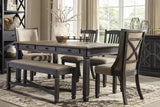 Tyler Creek Black/Grayish Brown Rectangular Dining Set