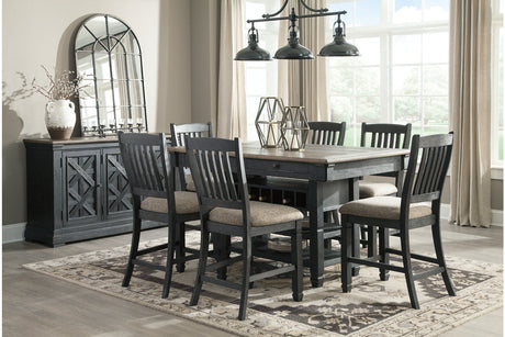 Tyler Creek Black/Gray Counter Height Dining Table and 6 Barstools