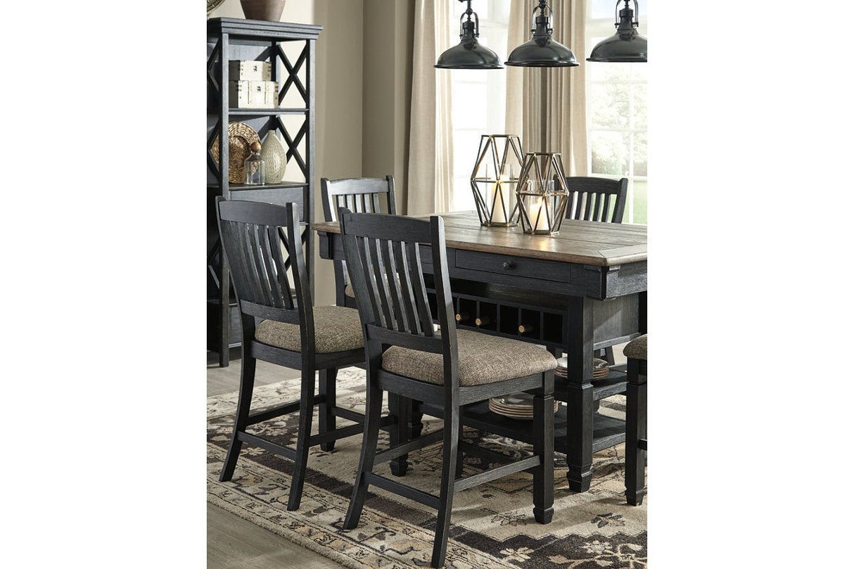 Tyler Creek Black/Gray Counter Height Dining Table with 4 Barstools