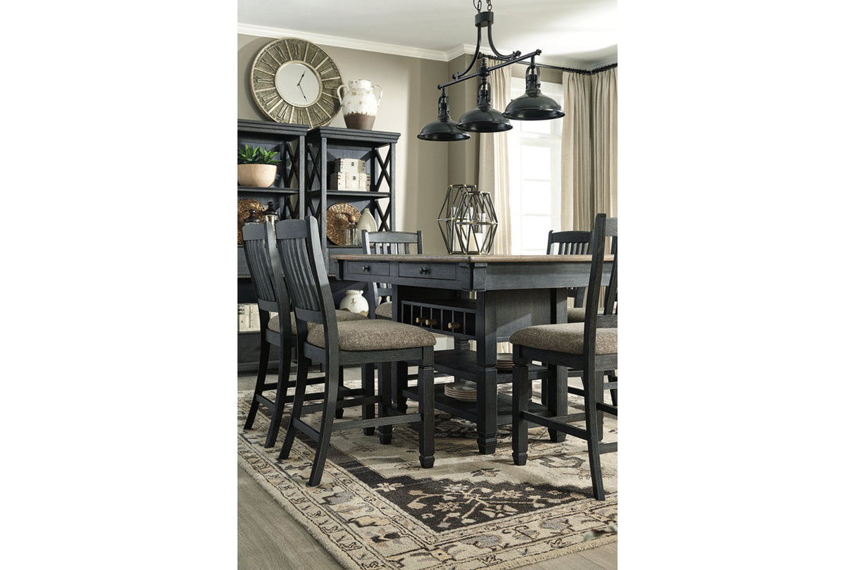 Tyler Creek Black/Gray Counter Height Dining Table with 4 Barstools