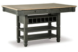 Tyler Creek Black/Gray Counter Height Dining Table and 4 Barstools and Bench