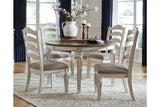 Realyn Chipped White Oval Dining Table and 4 Chairs