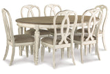 Realyn Chipped White Oval Dining Table and 6 Chairs