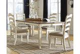 Realyn Chipped White Rectangular Dining Table and 8 Chairs