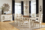 Realyn Chipped White Rectangular Dining Table and 8 Chairs