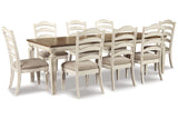 Realyn Chipped White Rectangular Dining Table and 8 Chairs