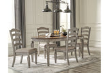 Lodenbay Antique Gray Oval Dining Table and 4 Chairs