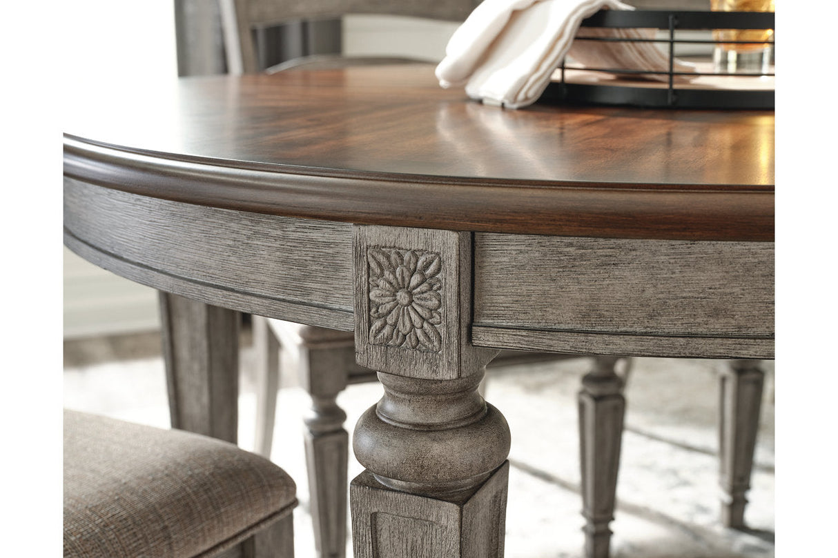 Lodenbay Antique Gray Oval Dining Table and 4 Chairs