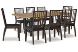 Charterton Two-tone Brown Dining Table and 8 Chairs