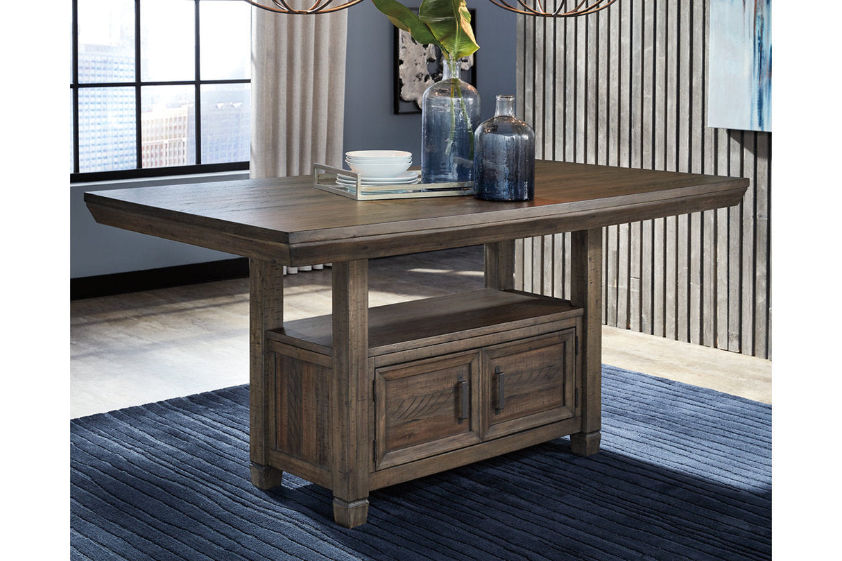 Johurst Grayish Brown Counter Height Dining Table