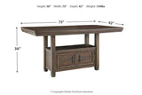 Johurst Grayish Brown Counter Height Dining Table